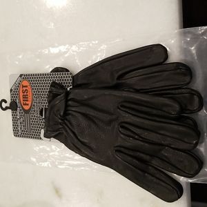 Mens Leather Black Motorcycle riding Gloves XL NEW